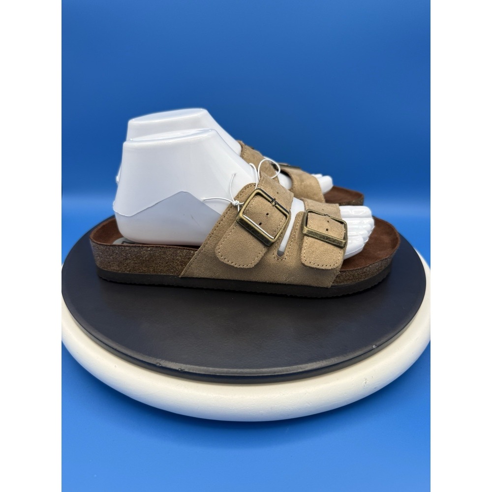 Cliffs by White Mountain Mens 7 Womens Size 8.5M Tan Two Strap Slip On Sandals - Picture 5 of 10